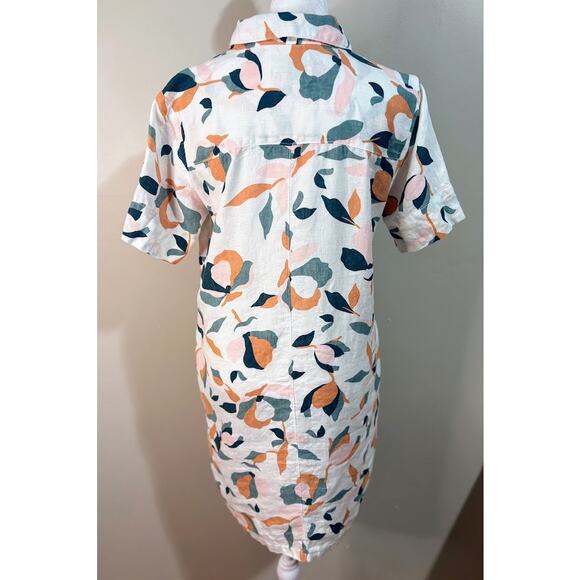 Rachel Zoe Floral Linen Button Front Mini Shirt Dress Size Small - Picture 6 of 8